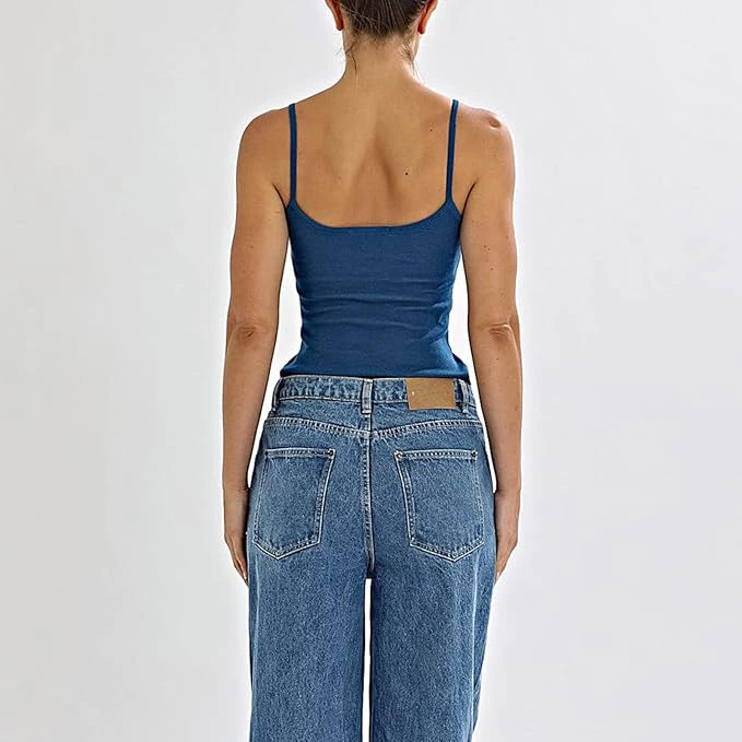 Flower Knit Backless Tank