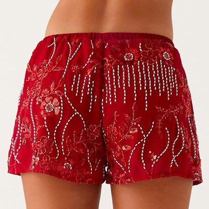 Low-Rise Sequin Mini Shorts