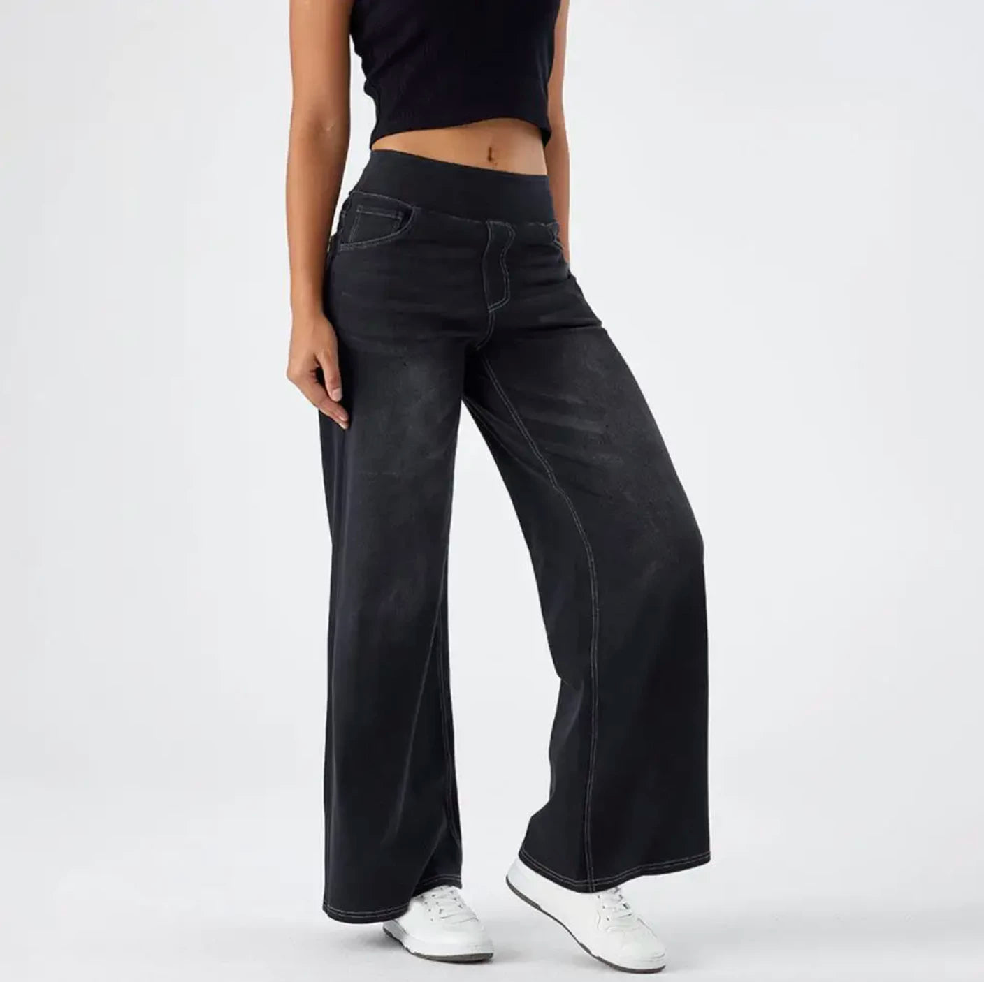 High-Waist Wide-Leg Jeans