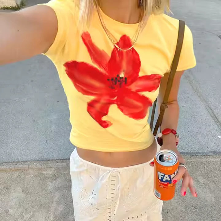 Floral Crew Neck Tee