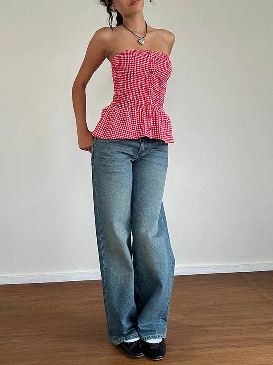 Gingham Ruffle Cami