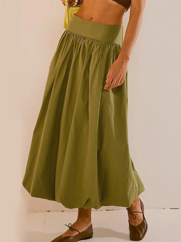 Ruched Maxi Skirt
