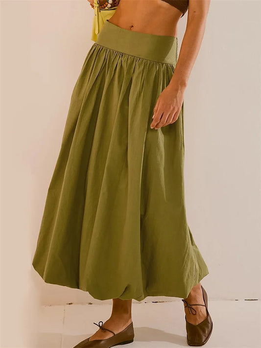 Ruched Maxi Skirt