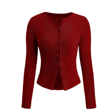 Ribbed Button Top