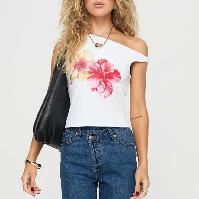Floral Slash-Back Top