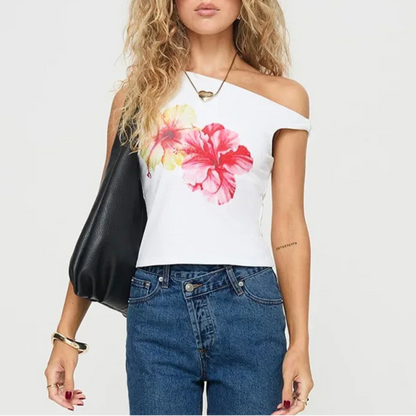 Floral Slash-Back Top