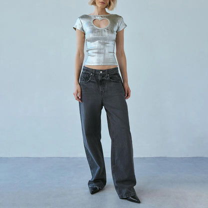 Cut-Out Boat Neck Tee