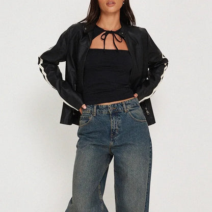 Openwork Strap Knit Tee