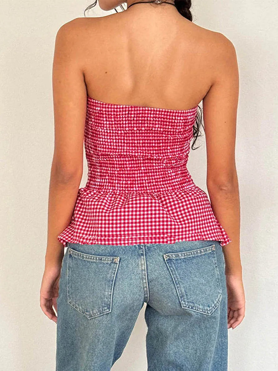 Gingham Ruffle Cami