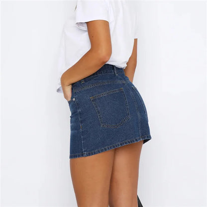 Low-Rise Denim Mini Skirt