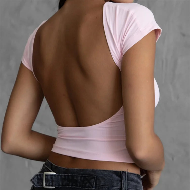 Open Back Baby Tee