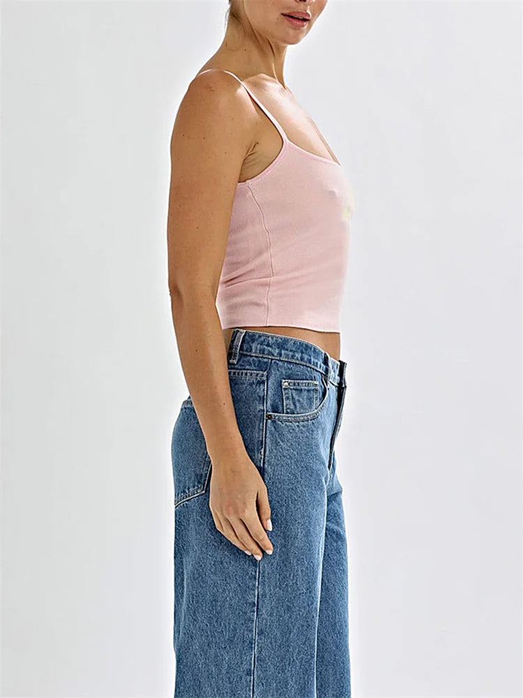 Flower Knit Backless Tank