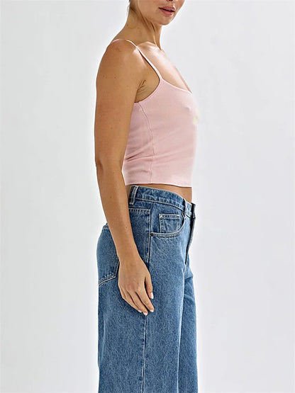 Flower Knit Backless Tank