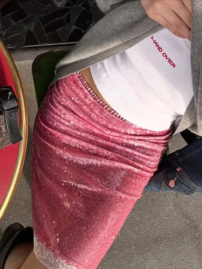 Glitter Sequin Mini Skirt