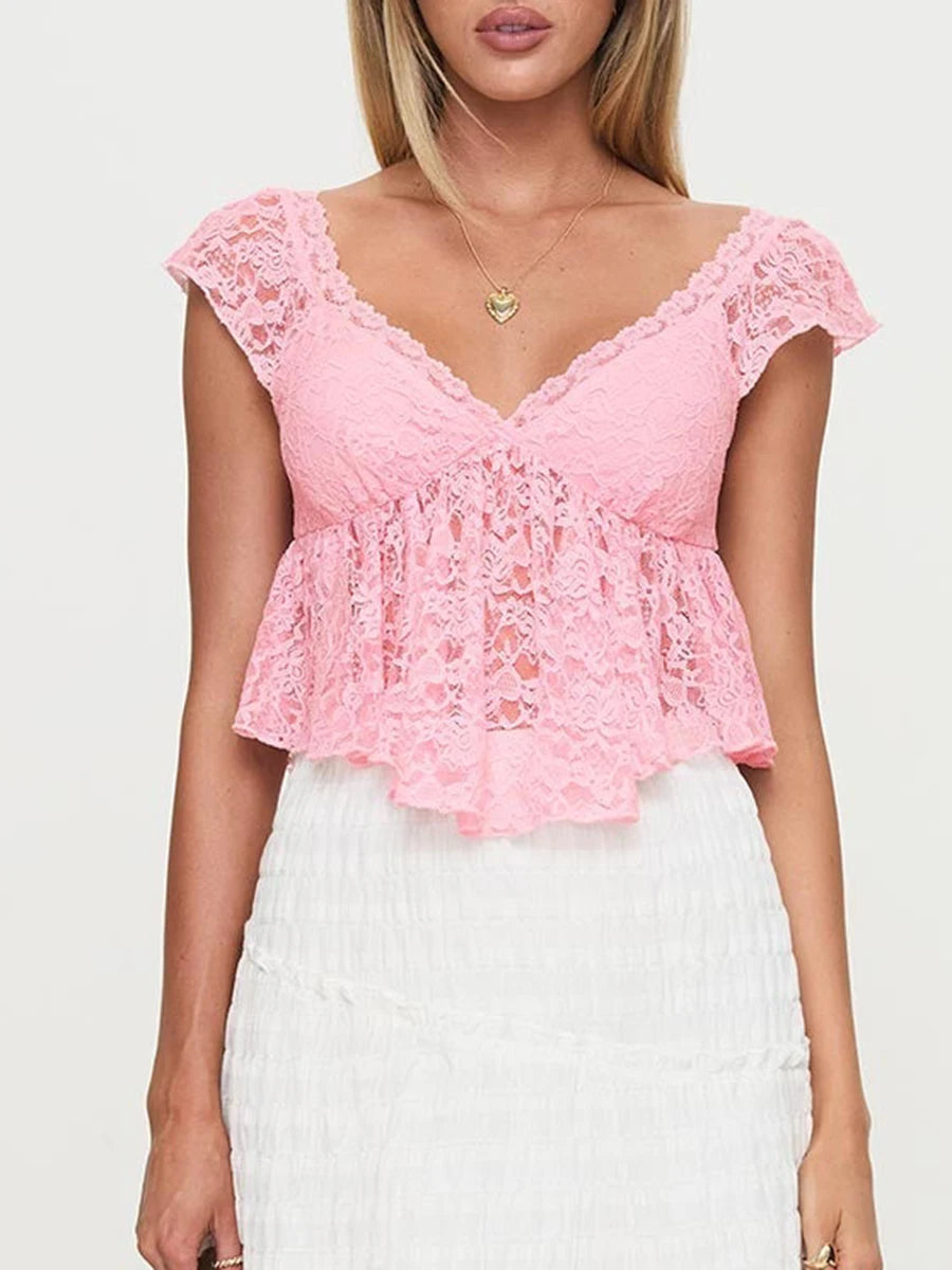 Lace V-Neck Top