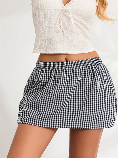 Plaid Print Mini Skirt