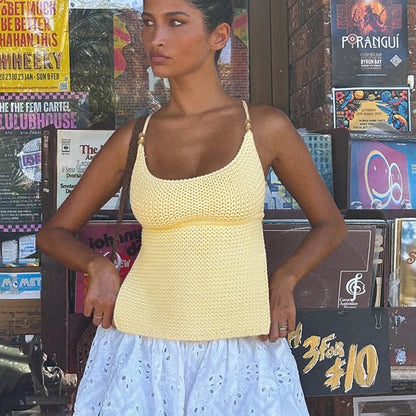 Backless Halter Knit Top