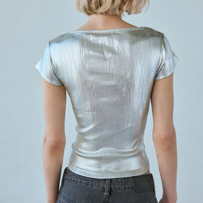Cut-Out Boat Neck Tee