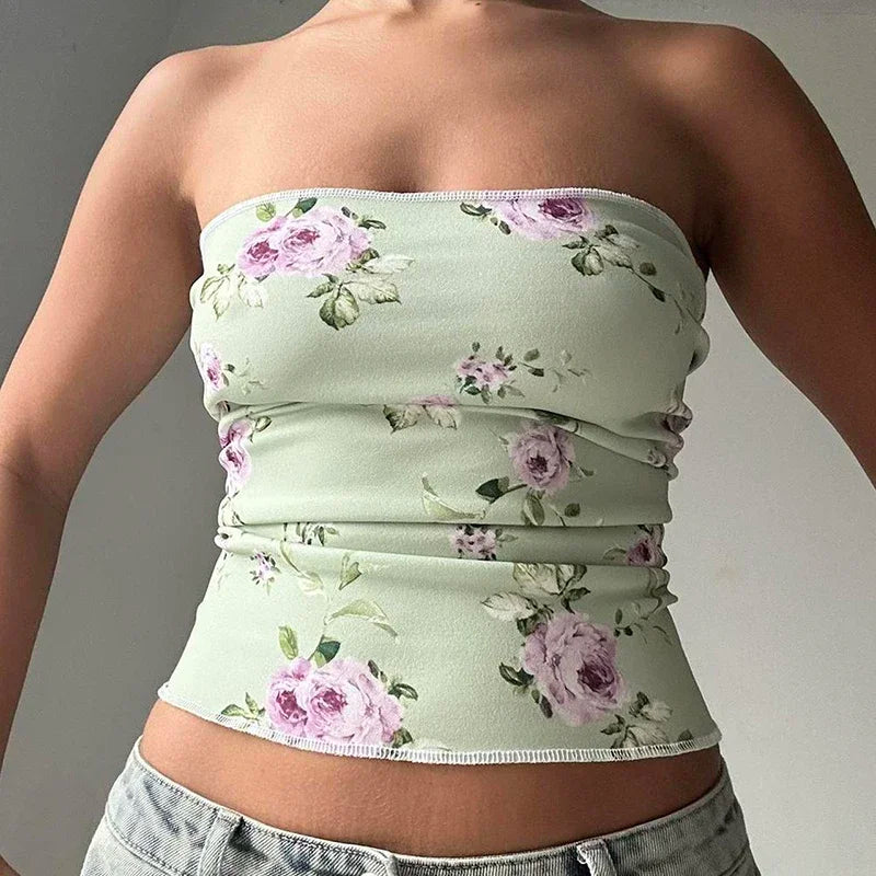 Floral Knit Crop Tank