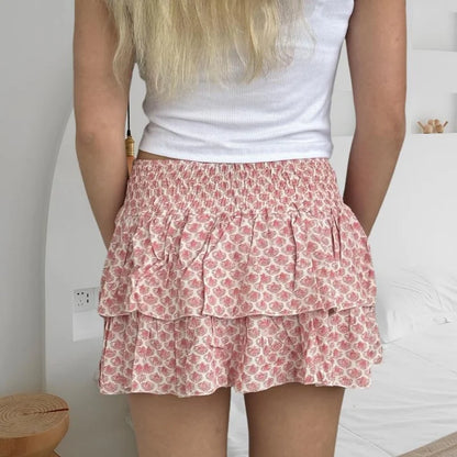 Ruffle Layered Mini Skirt