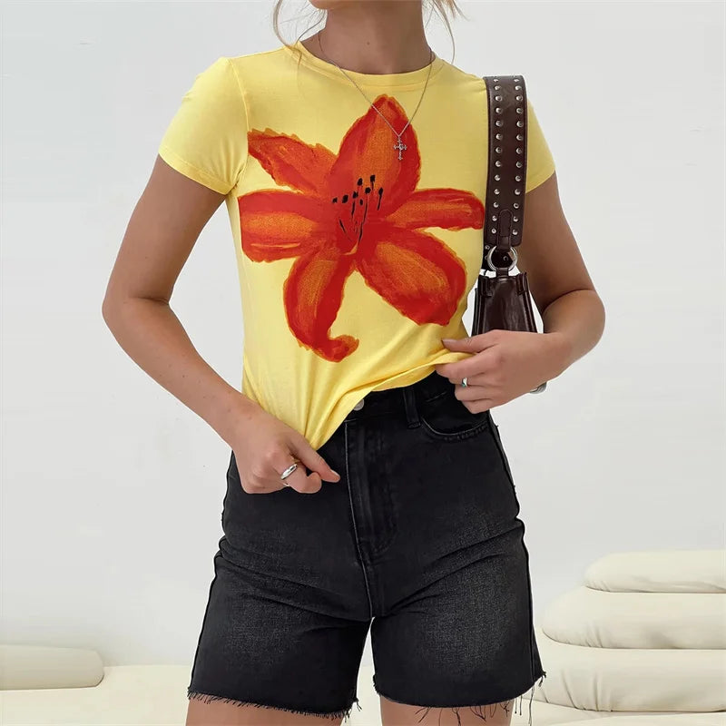 Floral Crew Neck Tee