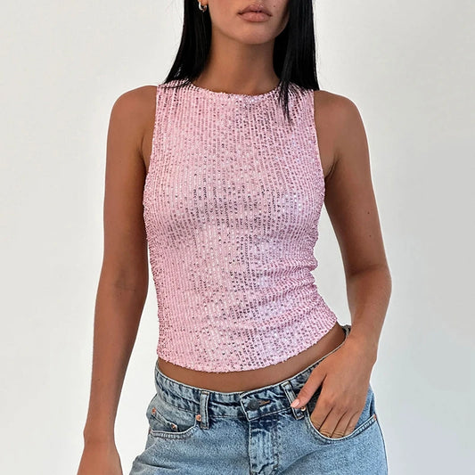 Sequin Crop Tank
