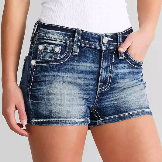 Casual Ripped Jean Shorts