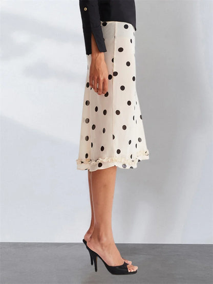 Mesh Dot Midi Skirt