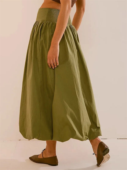 Ruched Maxi Skirt