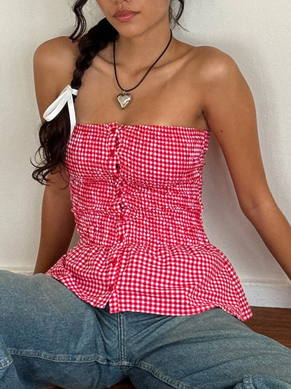 Gingham Ruffle Cami