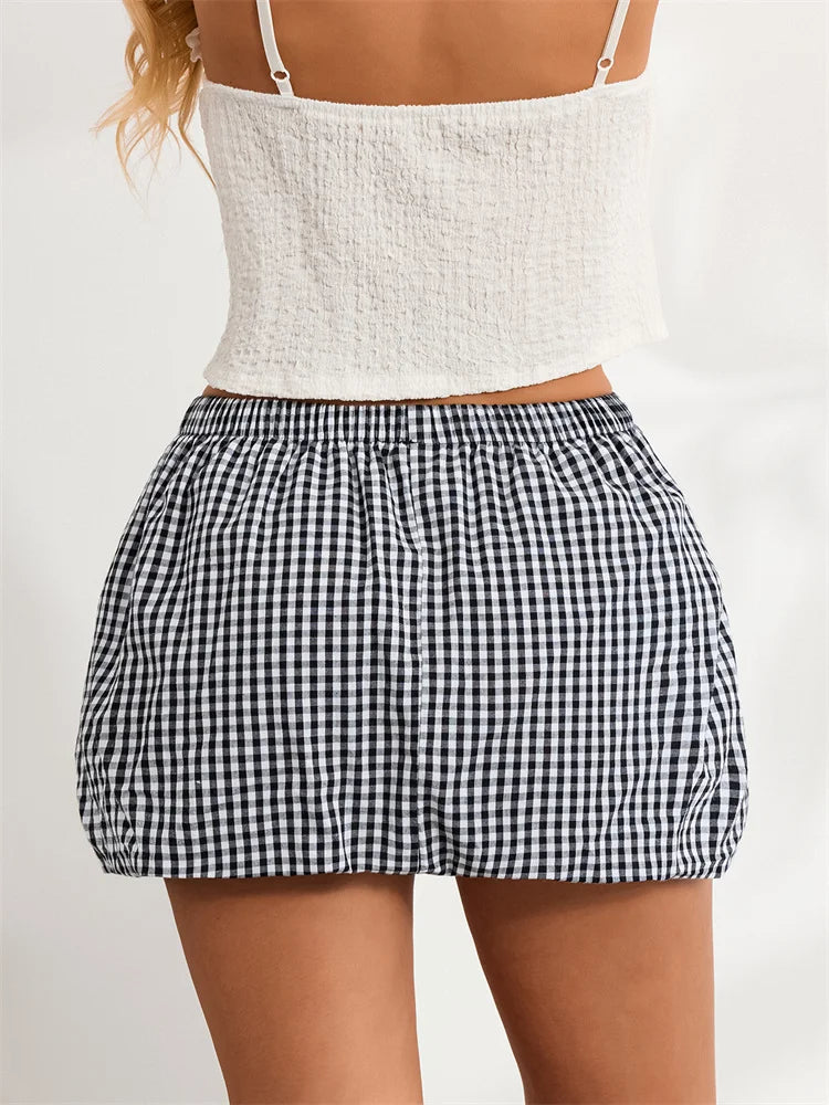 Plaid Print Mini Skirt