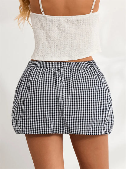 Plaid Print Mini Skirt