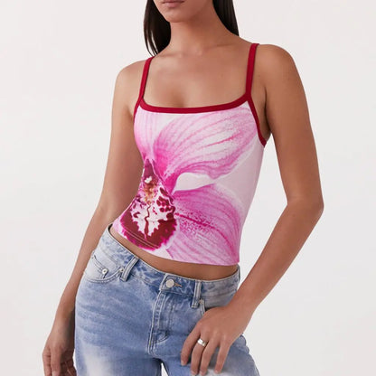 Floral Spaghetti Strap Crop Camisole