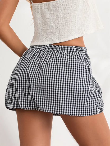Plaid Print Mini Skirt