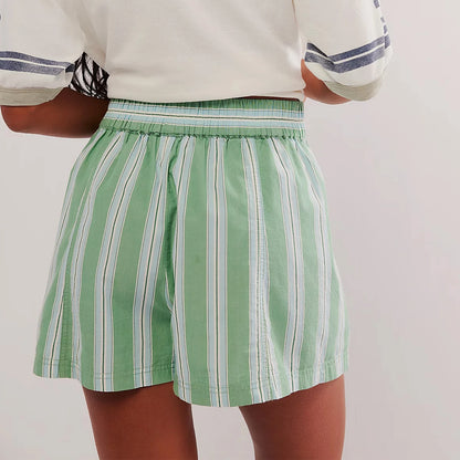 Striped Low-Waist Shorts