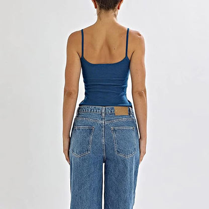 Flower Knit Backless Tank